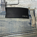 Amiri Green Quad Stitch Blue Denim Jeans Sz 34