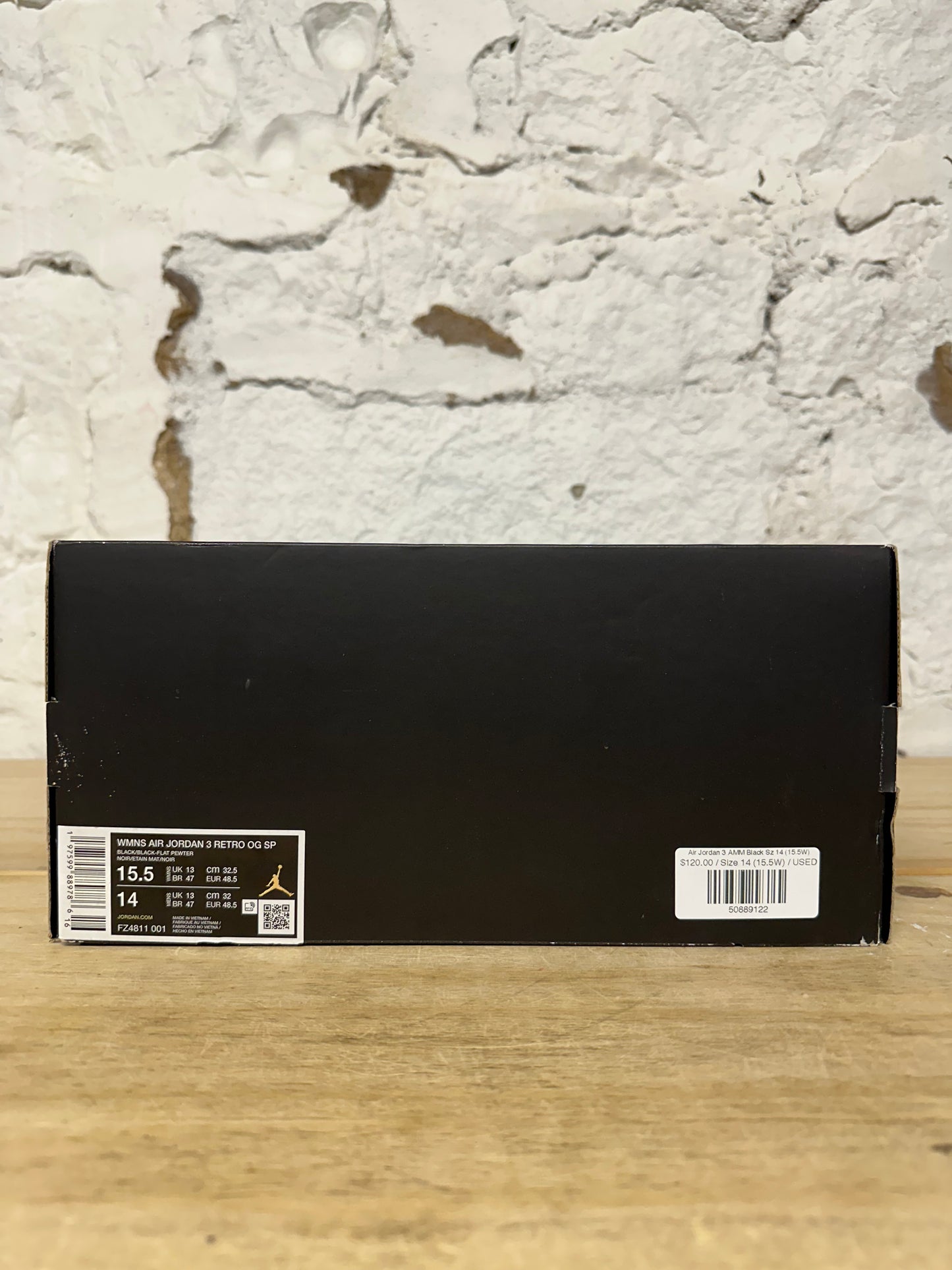 Air Jordan 3 A Ma Maniere Black Sz 14 (15.5W)