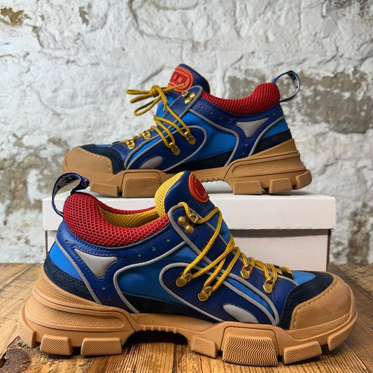 Gucci Flashtrek Red Blue Brown Boot Sz 11