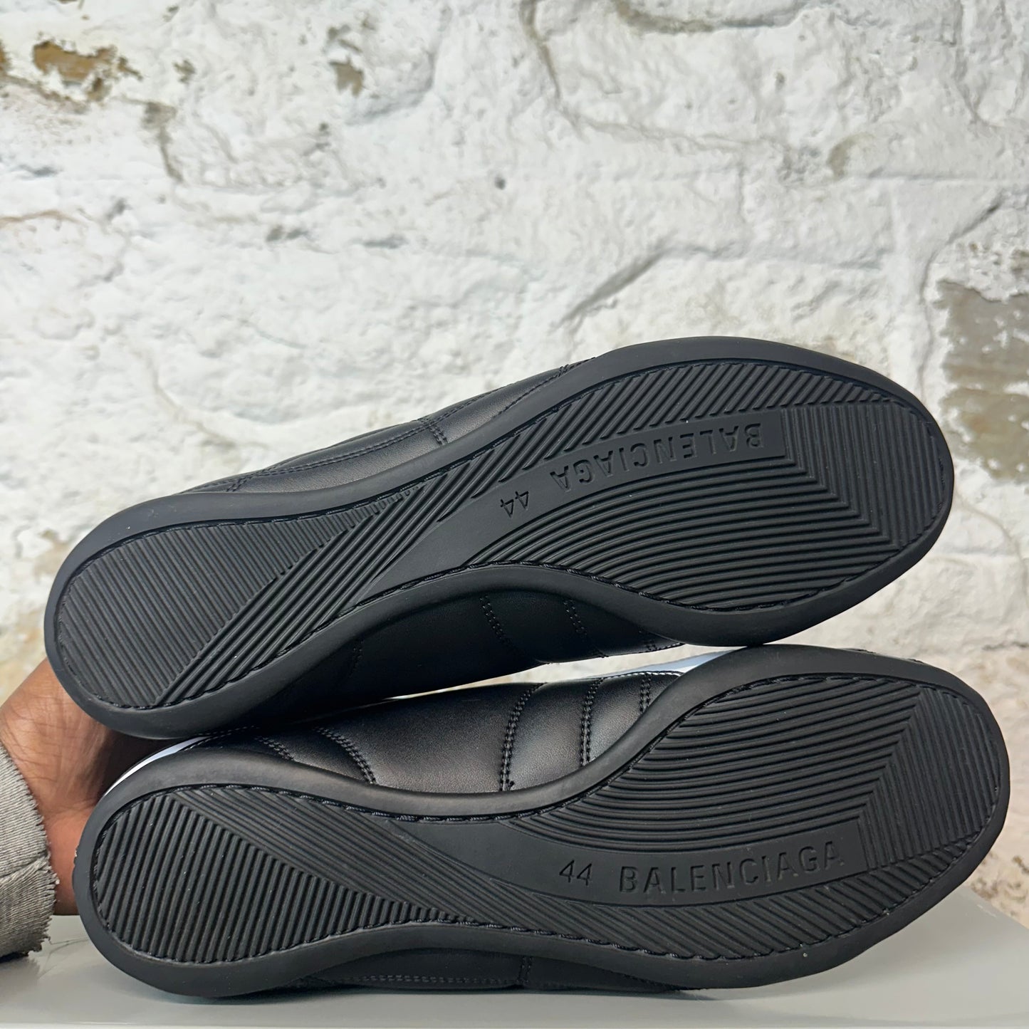 Balenciaga Black White Leather Zen Sneaker Sz 11 (44)