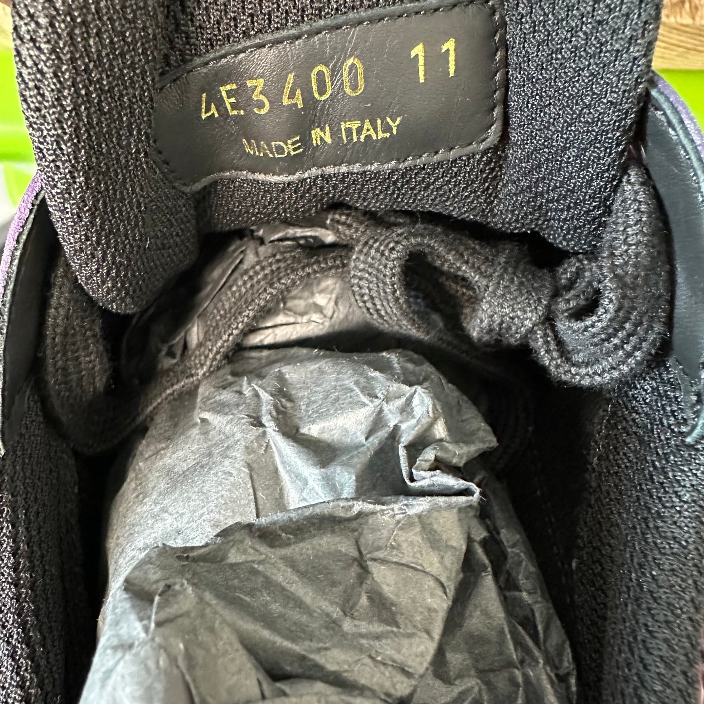 Prada Americas Cup Purple Patent Black Sneaker Sz 11 DS
