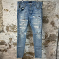 Amiri MX1 Blue Tie Dye Blue Denim Jeans Sz 38
