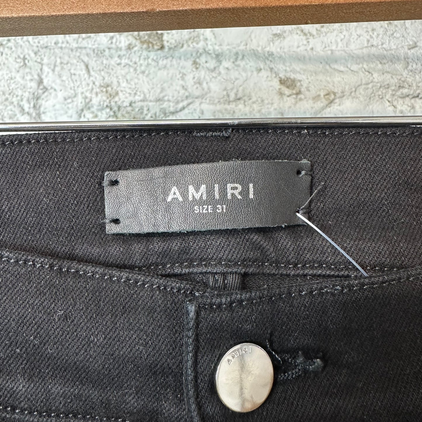 Amiri Red Tie-Dye Core Logo Black Denim Jeans Sz 31