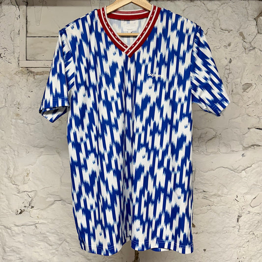 Supreme Red White Blue Soccer Jersey Sz L