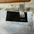 Amiri MX1 Blue Leather Mineral Wash Denim Jeans Sz 28