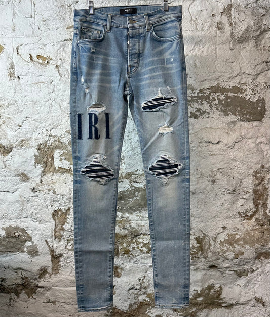Amiri MX1 Denim Spell Blue Denim Jeans Sz 32