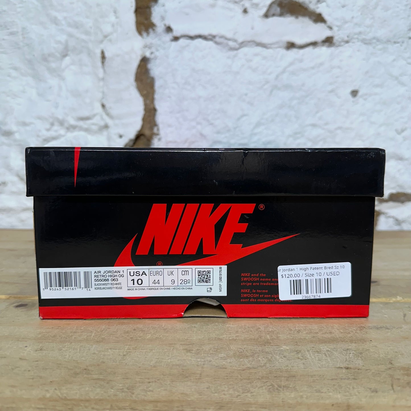 Air Jordan 1 High Patent Bred Sz 10