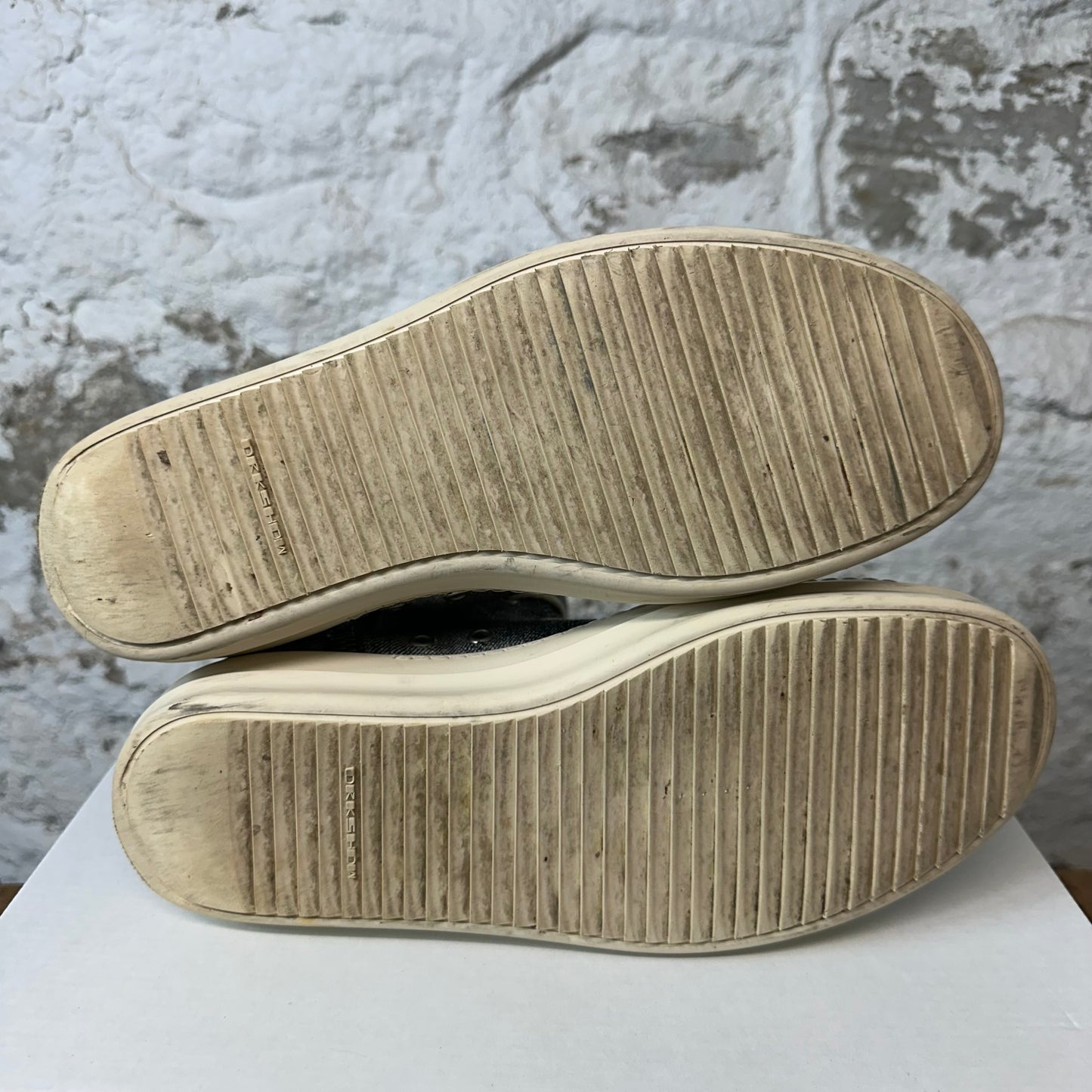 Rick Owens DRKSHDW Denim Cream High Sneaker Sz 9 (42) No Box