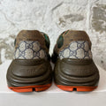 Gucci Rhyton Multicolor GG Monogram Brown Sneaker Sz 9
