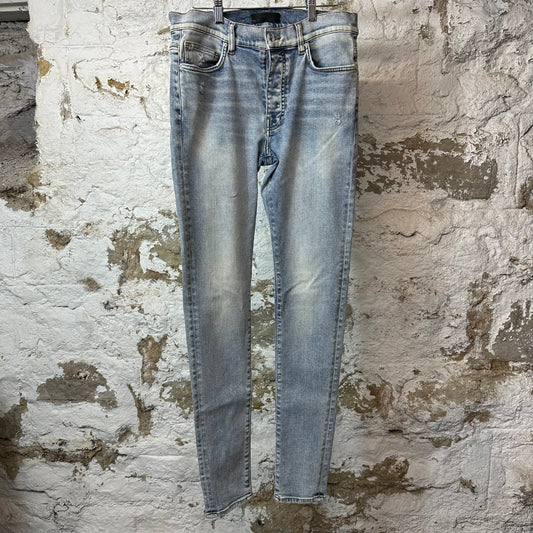 Amiri Plain Washed Blue Denim Jeans Sz 32
