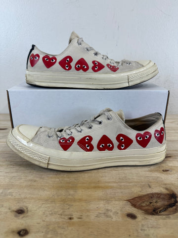 Converse Chuck Taylor All Star 70 Ox CDG Multi Heart White Sz 12