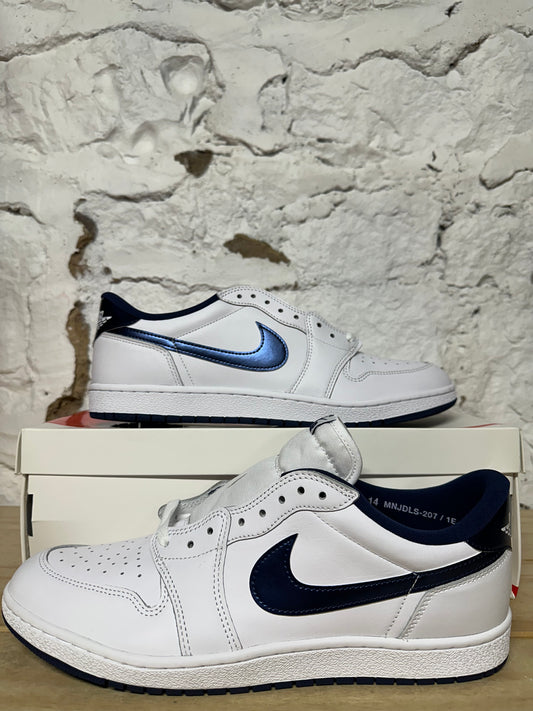 Air Jordan 1 Low Metallic Blue Sz 14 DS