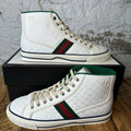 Gucci GG White Monogram High Top Sneaker Sz 9.5 DS