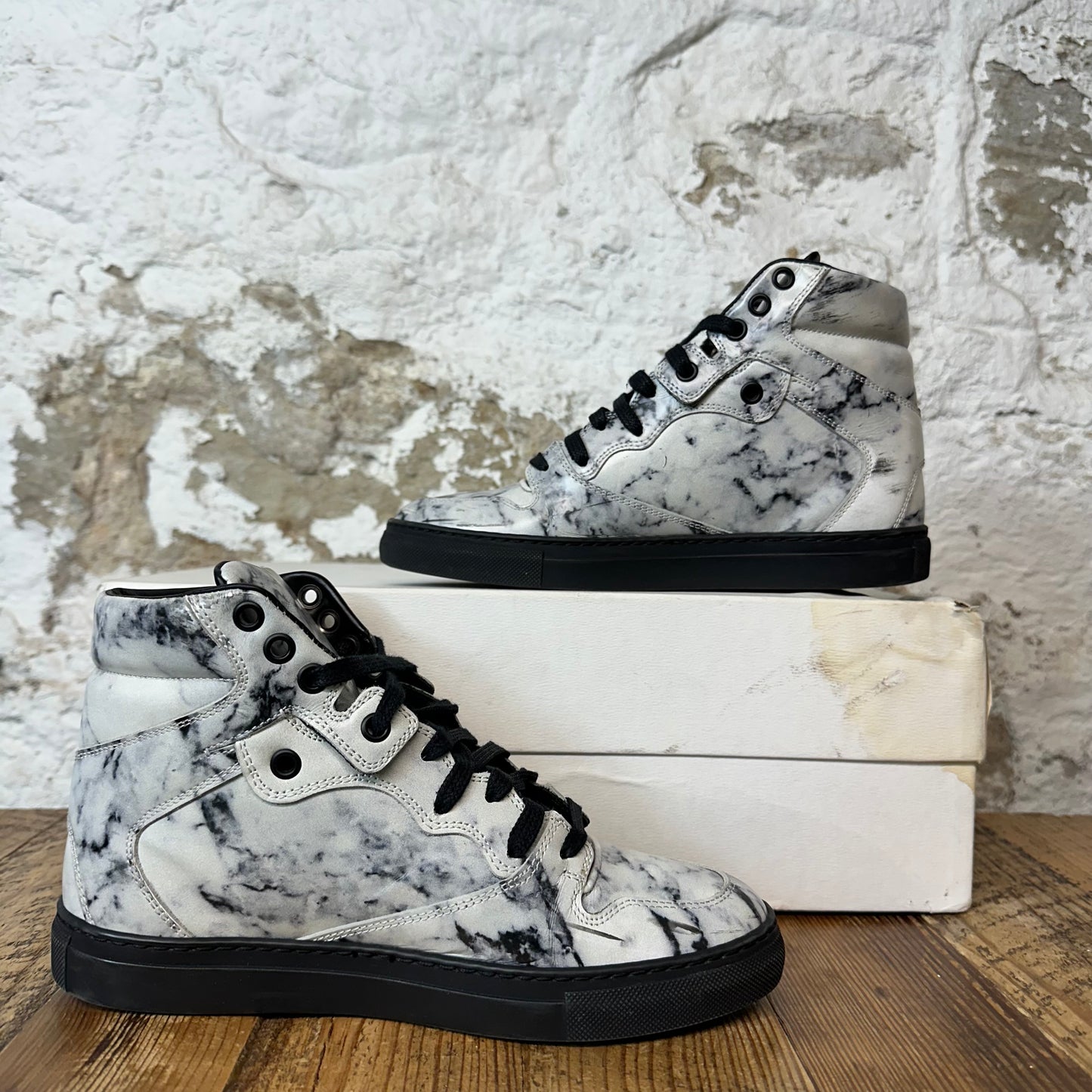 Balenciaga Arena White Marble Black Sneaker Sz 4.5 (36)