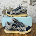 Lanvin Curb Blue Black Lace Gray Sneaker Sz 8 (41)