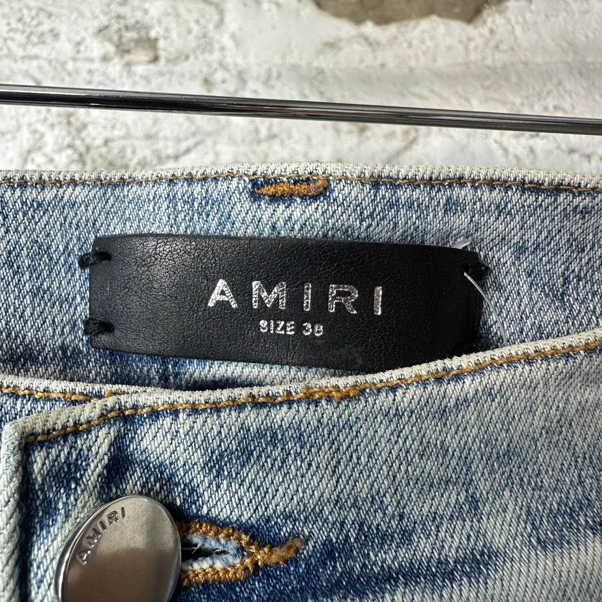 Amiri Knee Hole Washed Blue Denim Jeans Sz 38