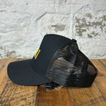 Amiri Yellow Spell Black Trucker Hat DS