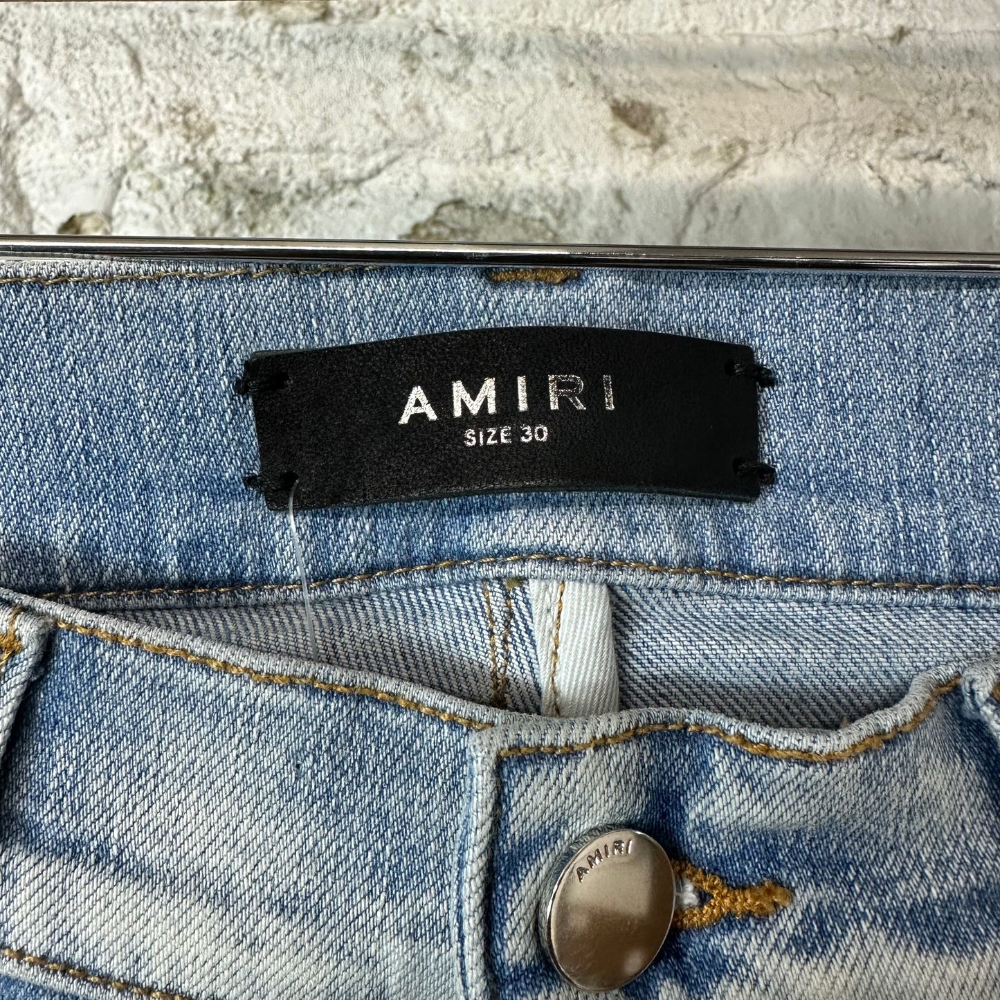 Amiri Zig Zag Light Blue Denim Jeans Sz 30
