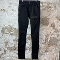 Amiri MX1 Black Leather Black Denim Jeans Sz 29