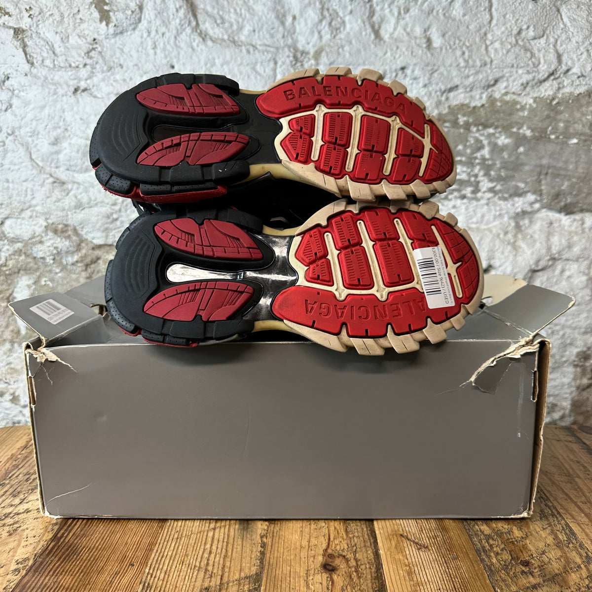 Balenciaga Track Runner Striped Lace Black Red Sneaker Sz 9 (42)