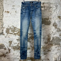 Amiri Plain Blue Honeycomb Denim Jeans Sz 29