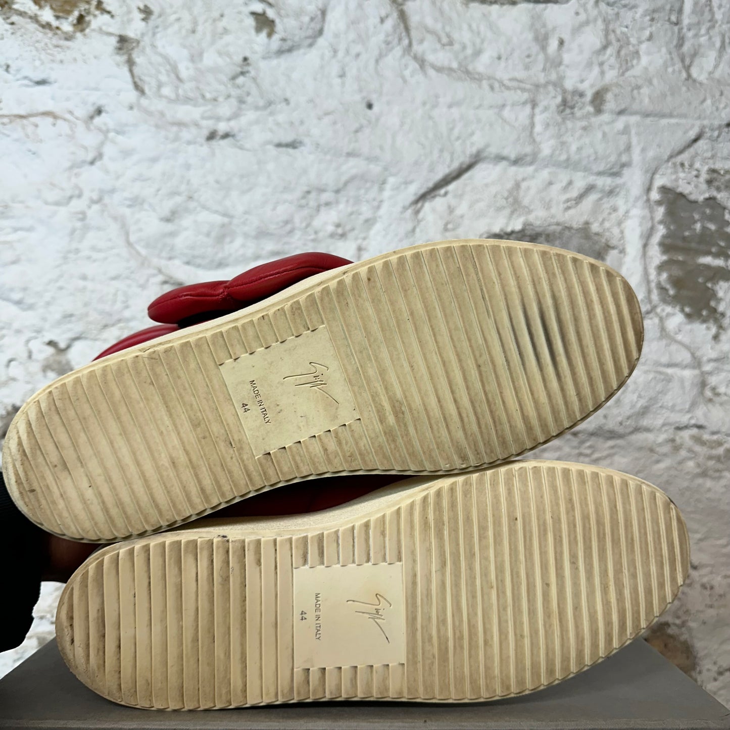 Giuseppe Zanotti Red Leather Double Velcro Sneaker Sz 11 (44)