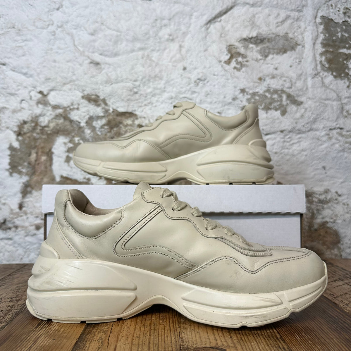Gucci Rhyton Vintage Logo Cream Sneaker Sz 8 No Box – The Gallery Online
