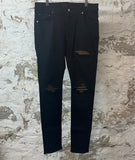 Amiri MX1 Brown Suede Black Denim Jeans Sz 34