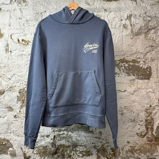 Amiri Varsity Patch 22 Hoodie Blue Sz S