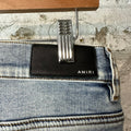Amiri MX1 Tie-Dye Washed Blue Denim Jeans Sz 33