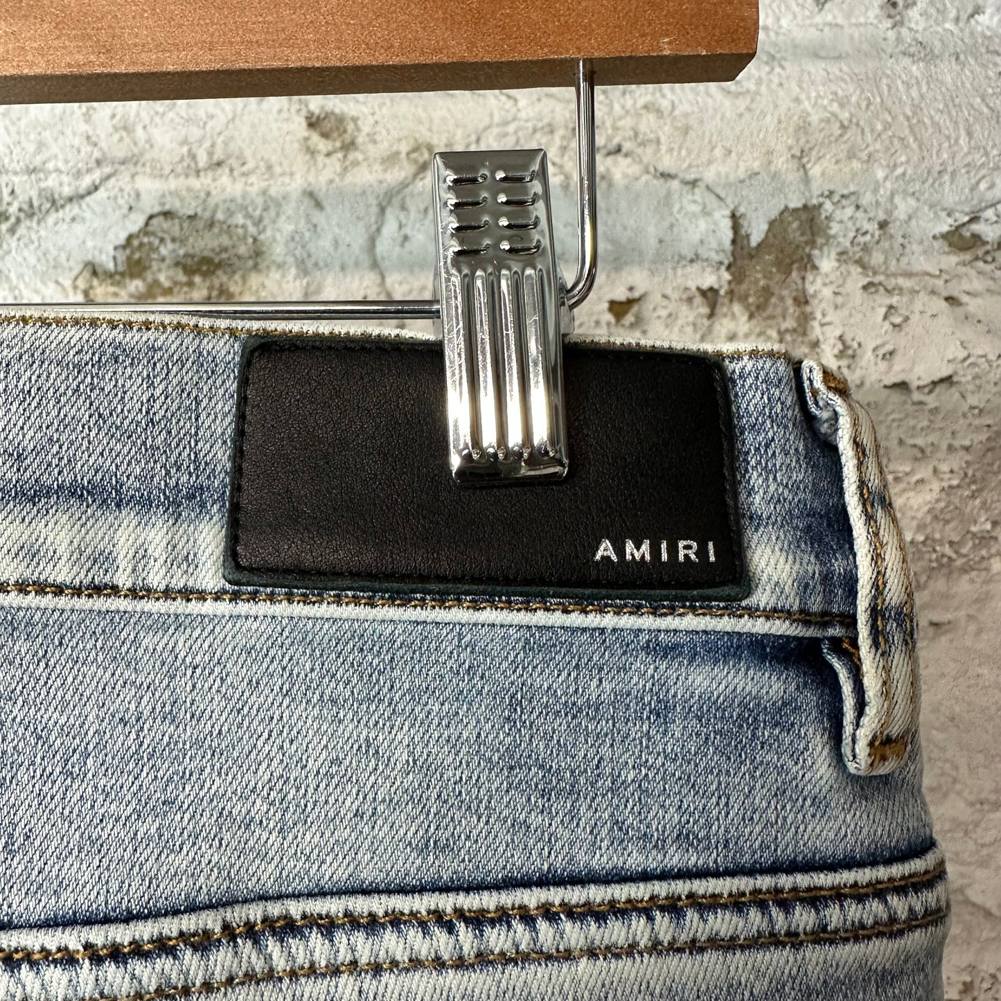 Amiri MX1 Tie-Dye Washed Blue Denim Jeans Sz 33
