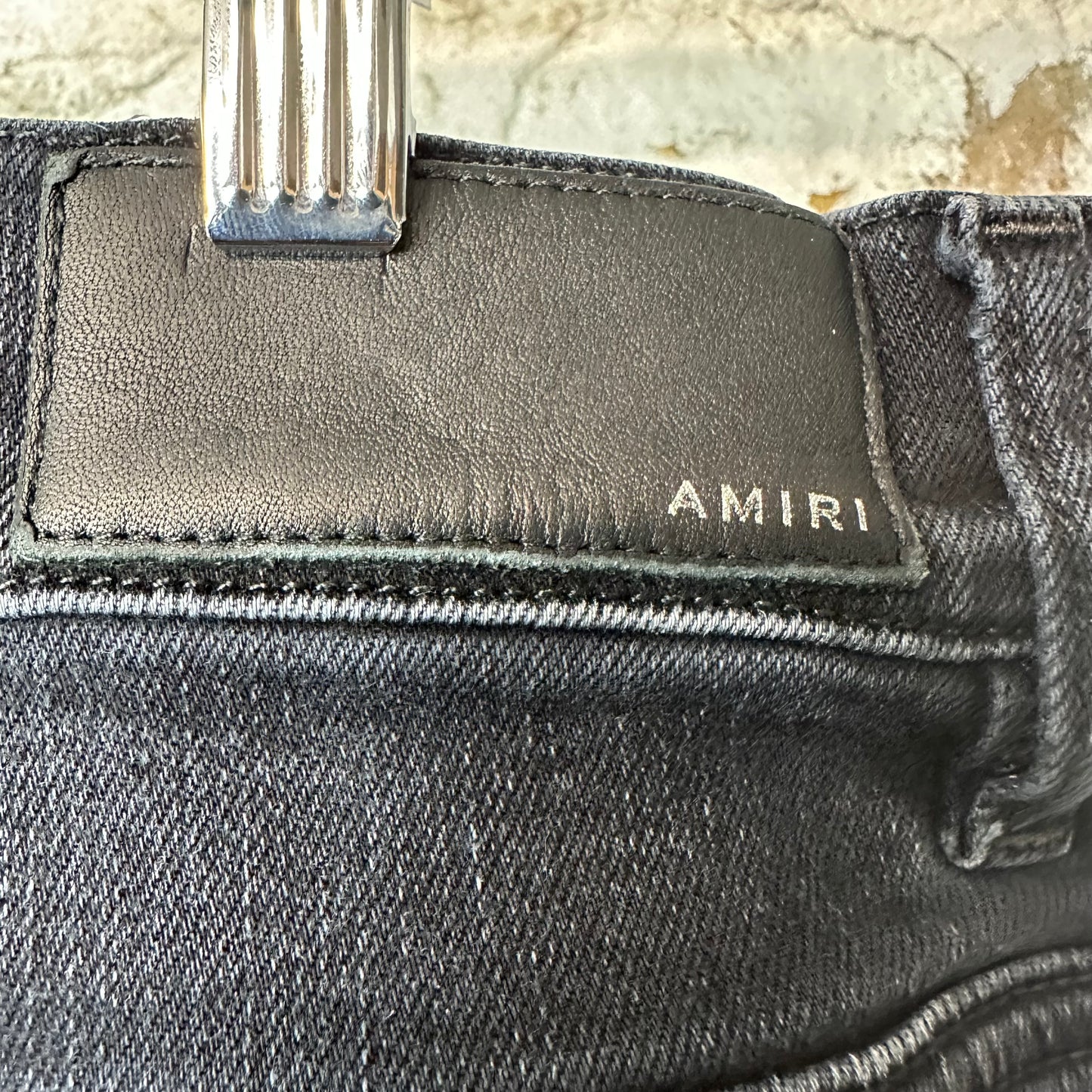 Amiri Embroidered Reaper Logo Black Denim Jeans Sz 29