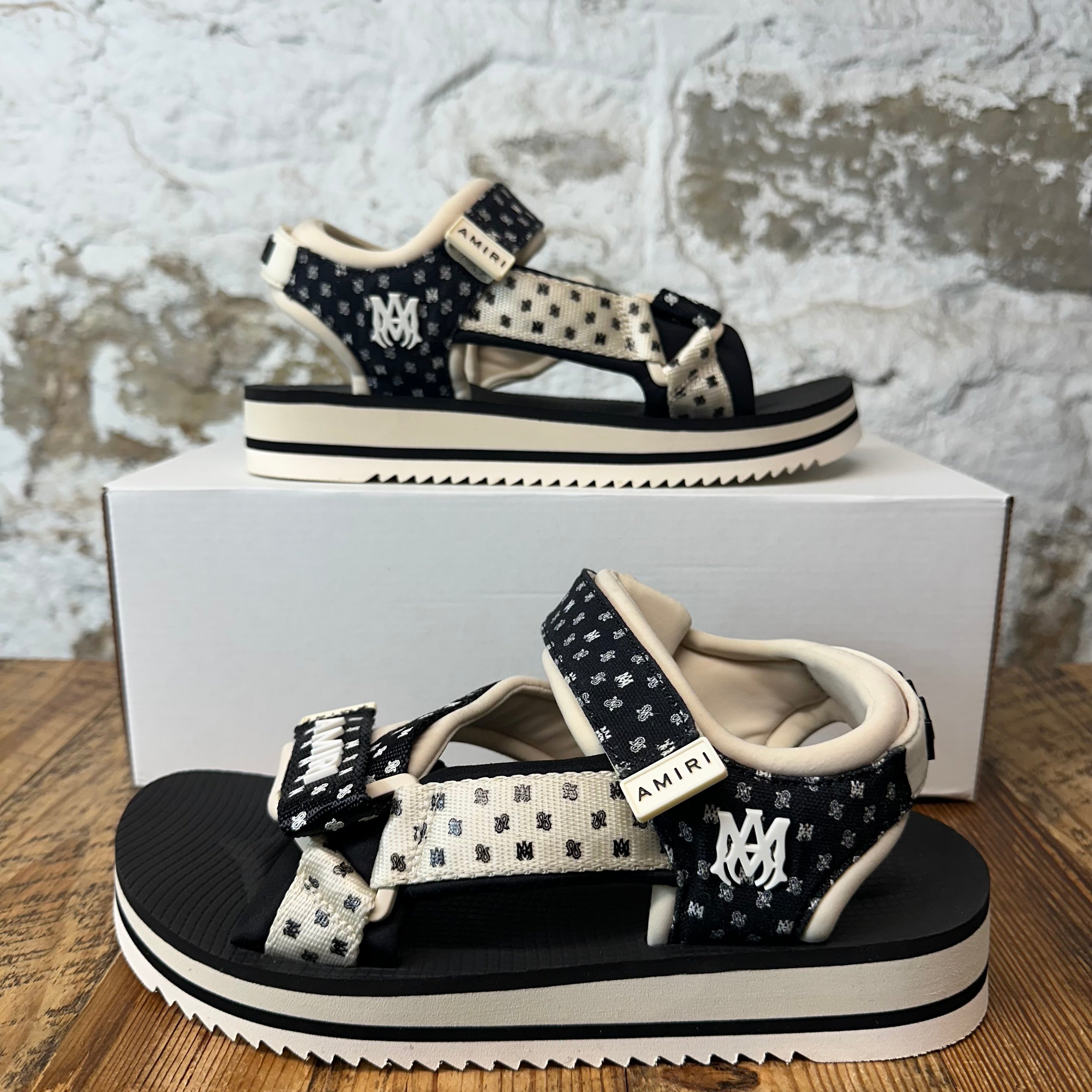 Amiri MA Black White Paisley Sandal Sz 7 (40)