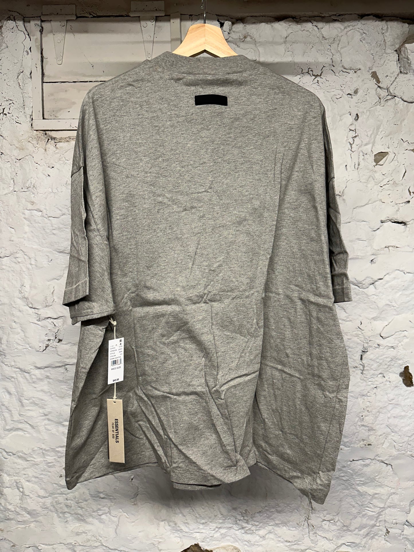 Fear of God Essentials Dark Heather T-Shirt Sz M DS