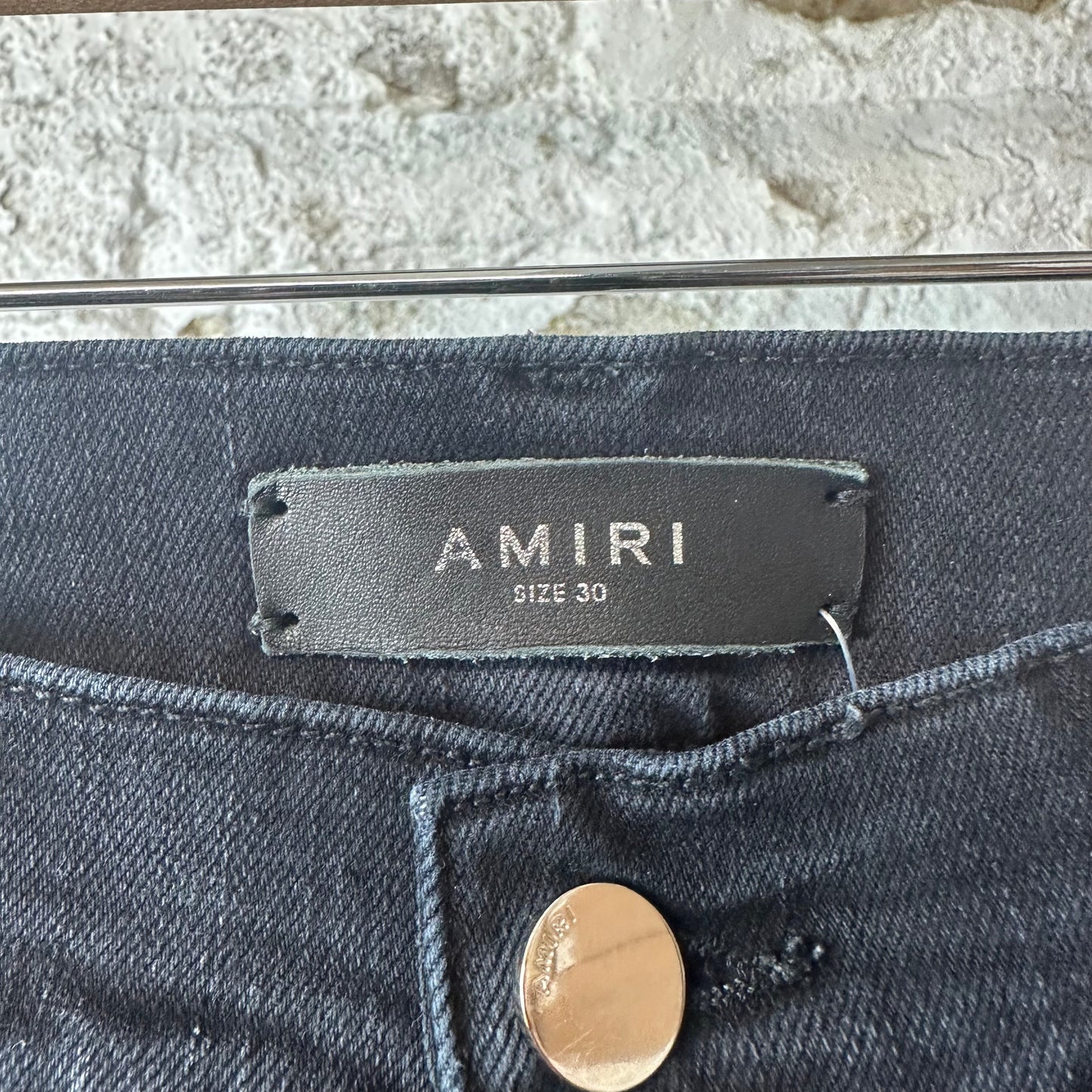Amiri MX1 Multicolor Paisley Thrasher Black Denim Jeans Sz 30