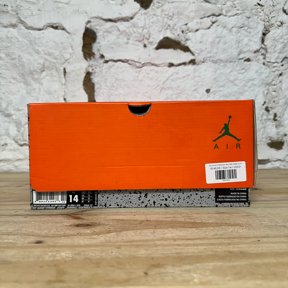 Air Jordan 6 Gatorade Like Mike White Sz 14