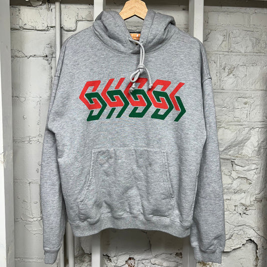 Gucci Grey GG Logo Pullover Hoodie Sz XS