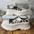 Alexander McQueen Low Black Spellout White Tread Boot Sz 11 (44)
