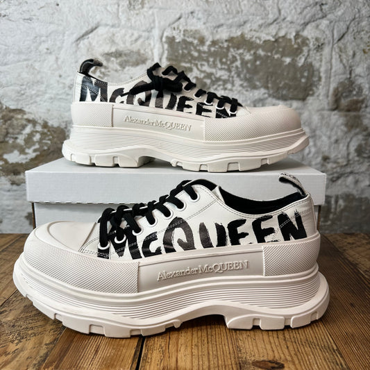 Alexander McQueen Low Black Spellout White Tread Boot Sz 11 (44)