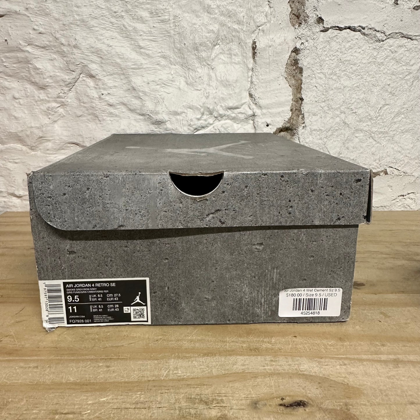Air Jordan 4 Wet Cement Sz 9.5