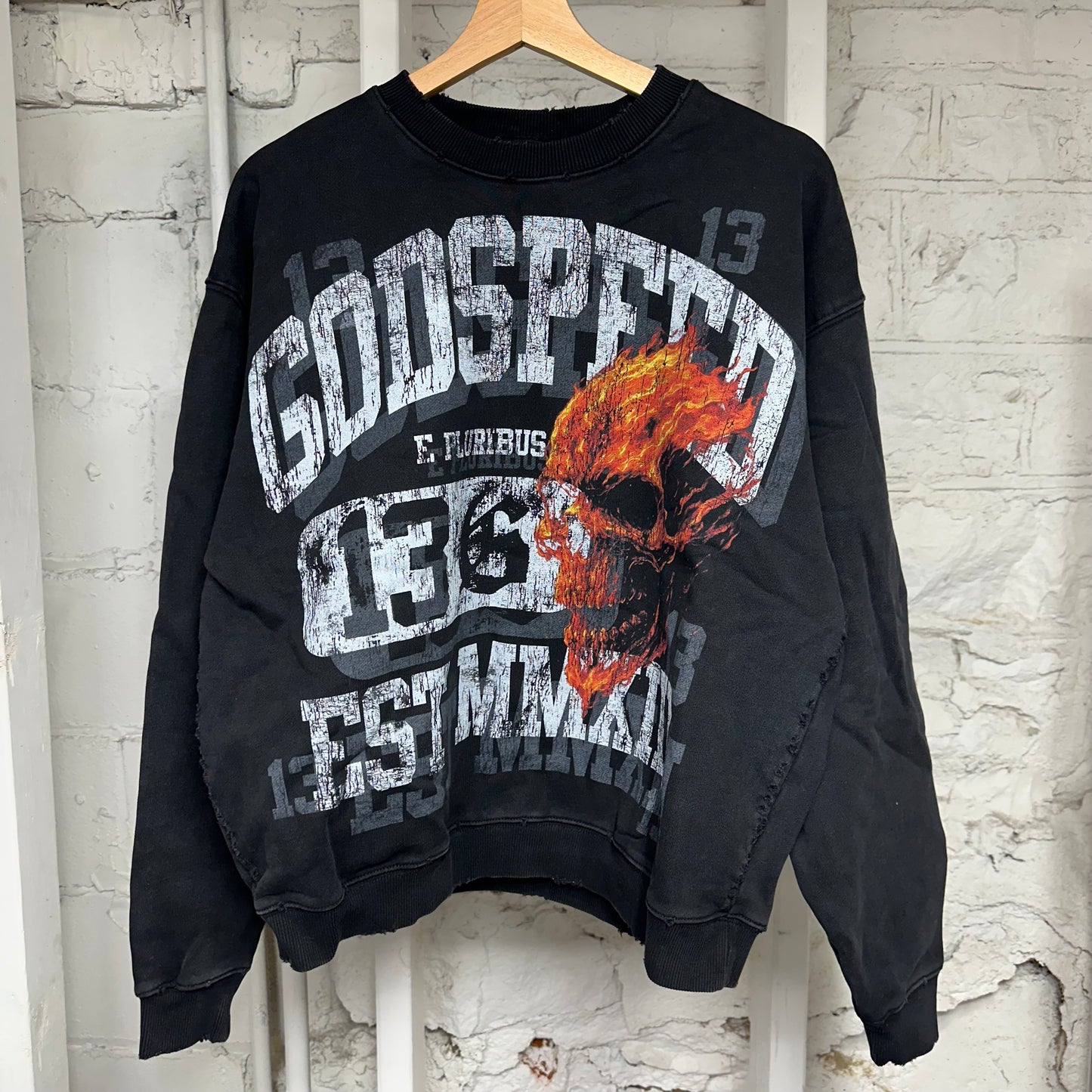 Godspeed Seeing Double Black Crewneck Sz XS