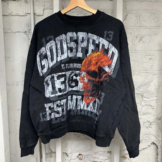 Godspeed Seeing Double Black Crewneck Sz XS