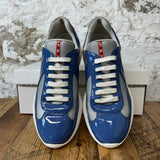 Prada Americas Cup Blue Patent Gray White Sz 7 No Box