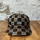 Burberry Plaid Black Sqaures Hat Sz M