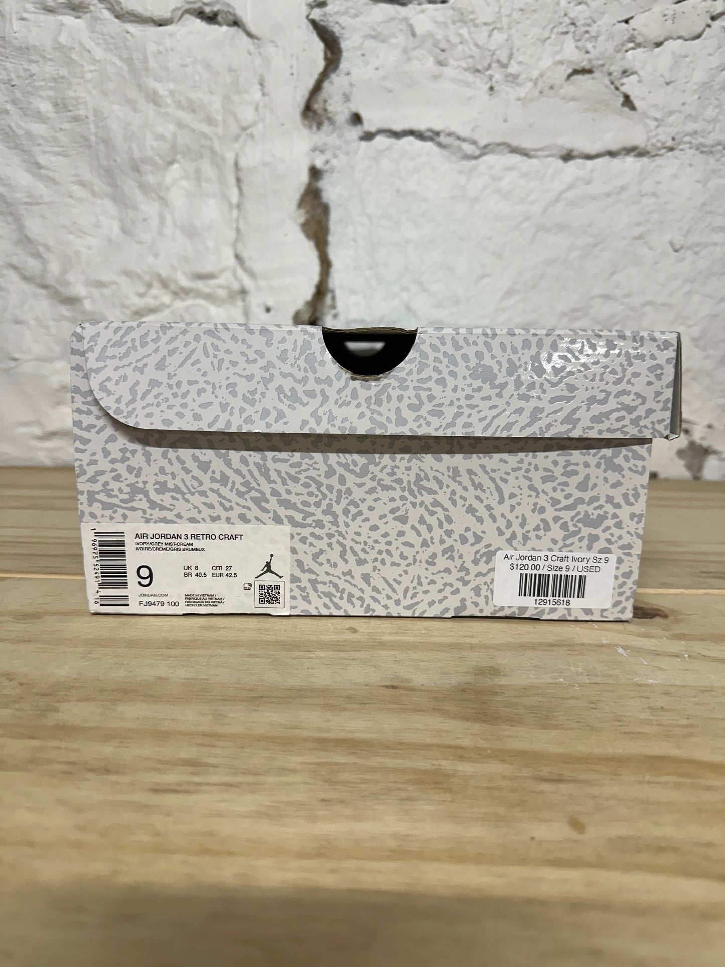 Air Jordan 3 Craft Ivory Sz 9