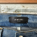 Amiri Plain Blue Distressed Denim Jeans Sz 28
