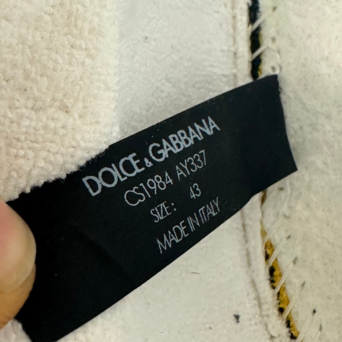 Dolce Gabbana White Grey Yellow Air Master Sneaker Sz 10 (43)