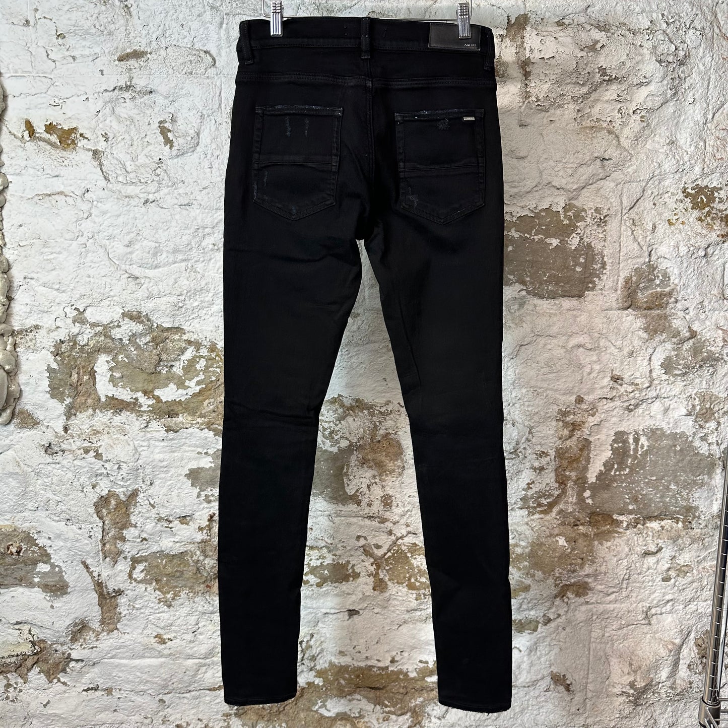 Amiri MX1 Black Paisley Black Denim Jeans Sz 31