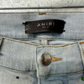 Amiri Gradient Rhinestone Lighwash Blue Denim Jeans Sz 29 (Stained)