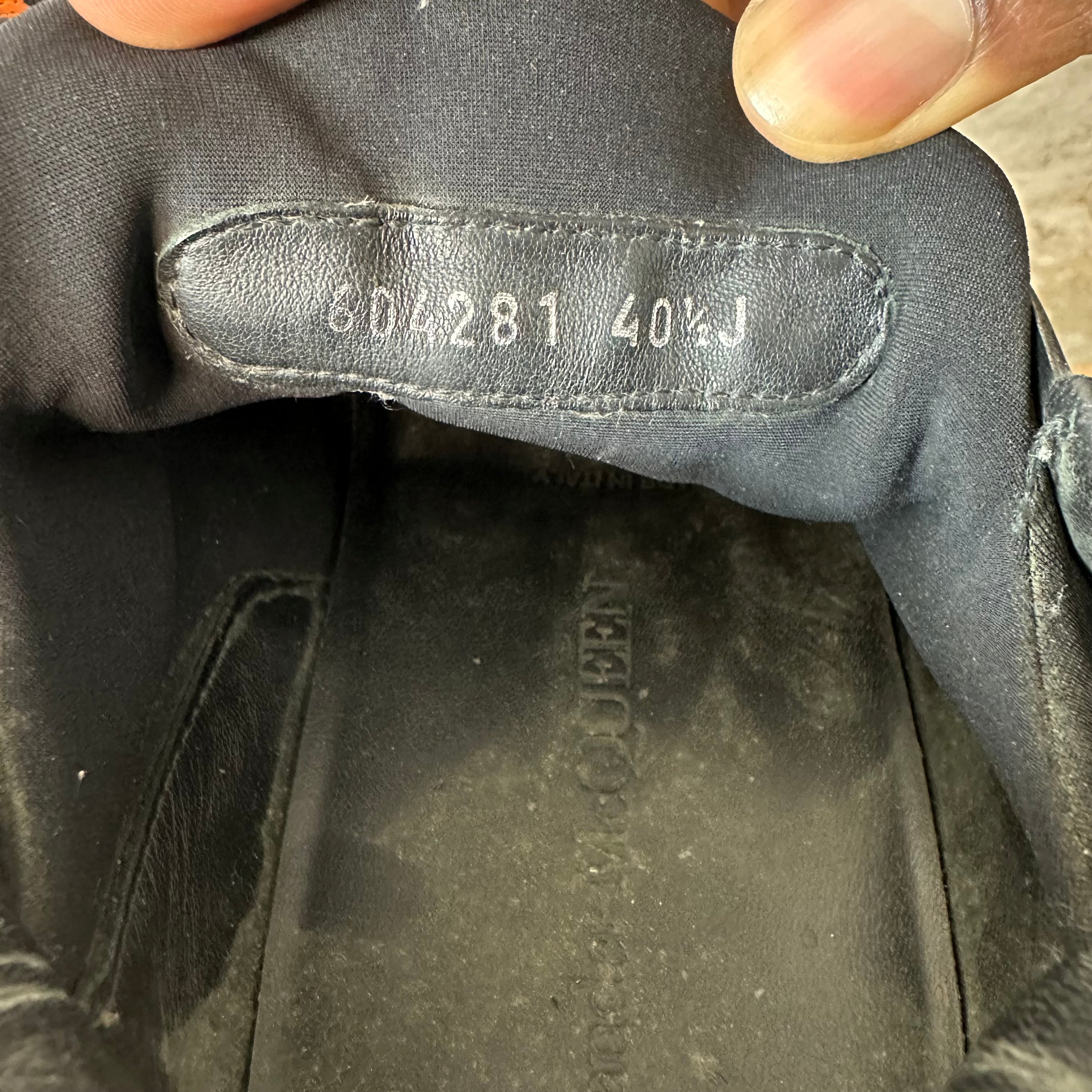 Alexander McQueen Nappa Joey Triple Black Sneaker Sz 7.5 (40.5
